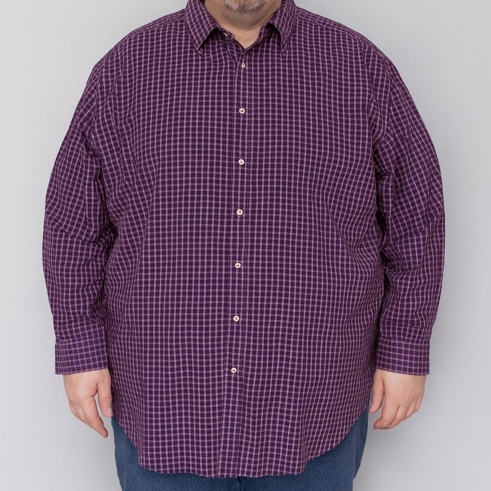 Polo Ralph Lauren Shirt Button Down Men's 4XB Big Plaid Long Sleeve EUC